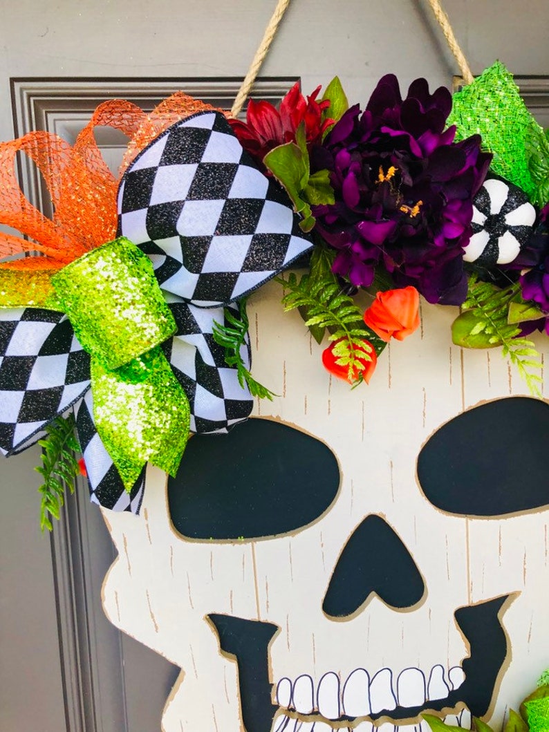 Skeleton Halloween Door Decor Etsy
