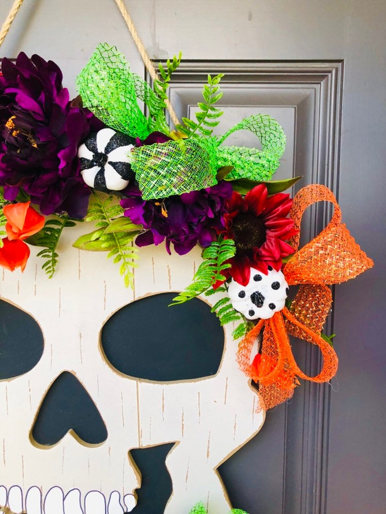Skeleton Halloween Door Decor Etsy