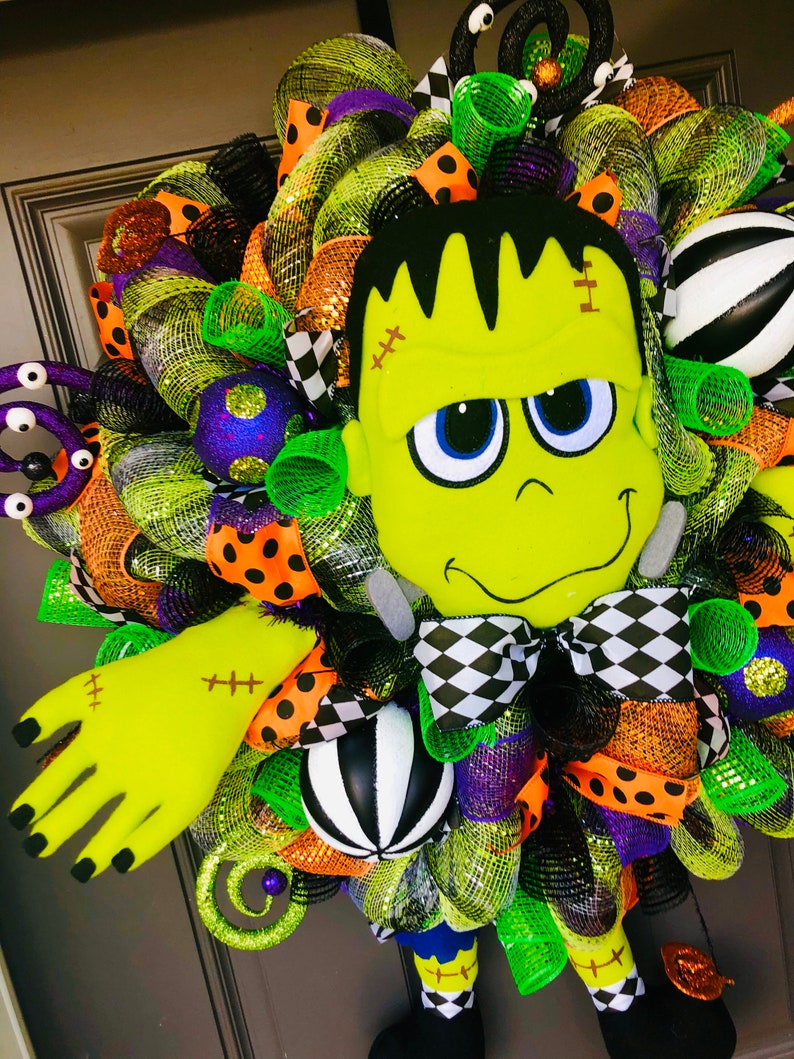 Frankenstein Halloween Decorations
 Frankenstein Halloween Wreath Halloween Decorations