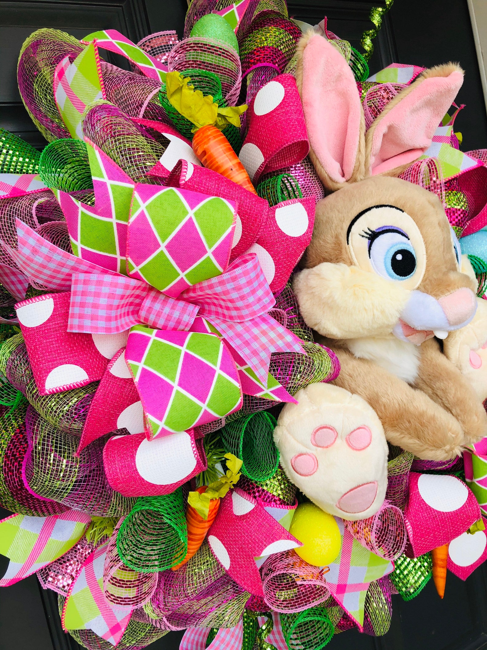 Easter Miss Bunny Bambi Wreath, Easter Wreath, Easter Decorations ...