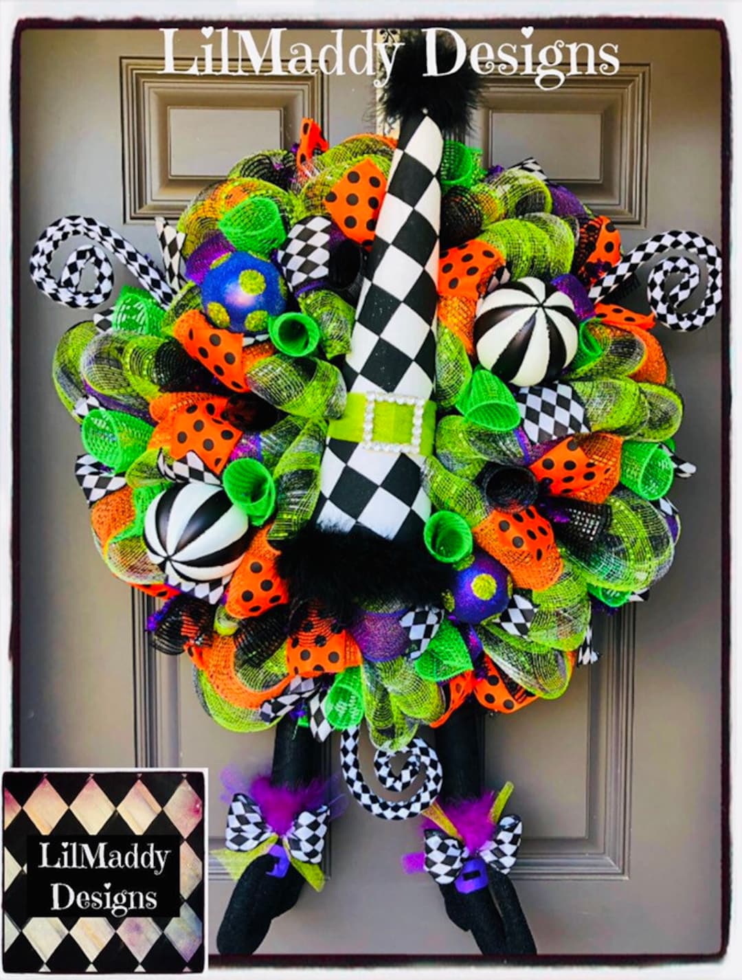 Halloween Wreath for Front Door, Witch Wreath, Front Door Decor, Hand ...