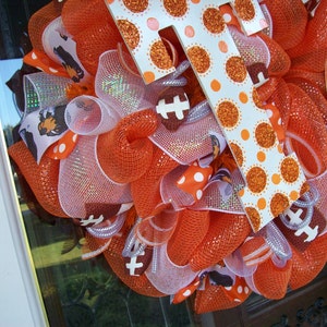 Tennessee Vols Mesh Wreath, Tennessee wreath, deco mesh wreath, vols wreath, football wreath, wreath, door wreath, Tennessee decor image 3