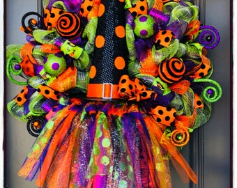 Halloween Wreath, Halloween witch wreath, fall wreath, witch wreath, witch decor, Halloween decor, whimsical wreath, fall decor