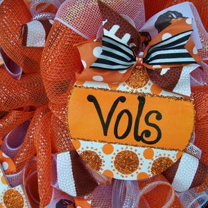 Tennessee Vols Mesh Wreath, Tennessee wreath, deco mesh wreath, vols wreath, football wreath, wreath, door wreath, Tennessee decor image 4