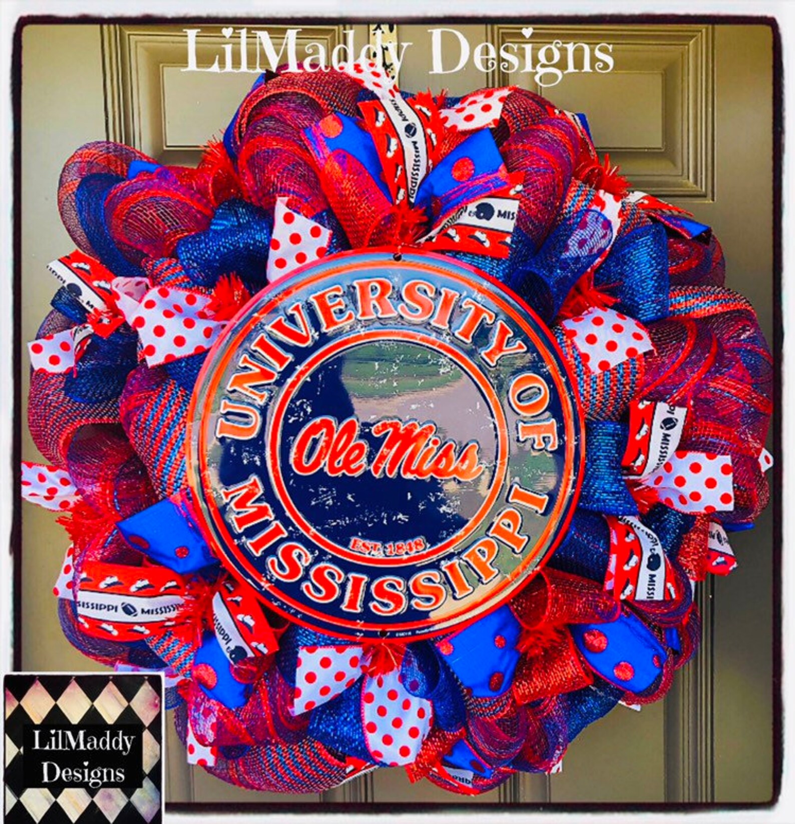Ole Miss Fan Wreath Mississippi Wreath Ole Miss Wreath Etsy