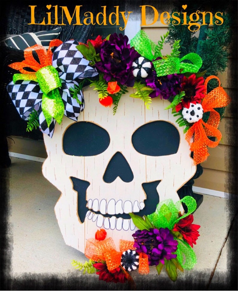 Skeleton Halloween Door Decor Etsy