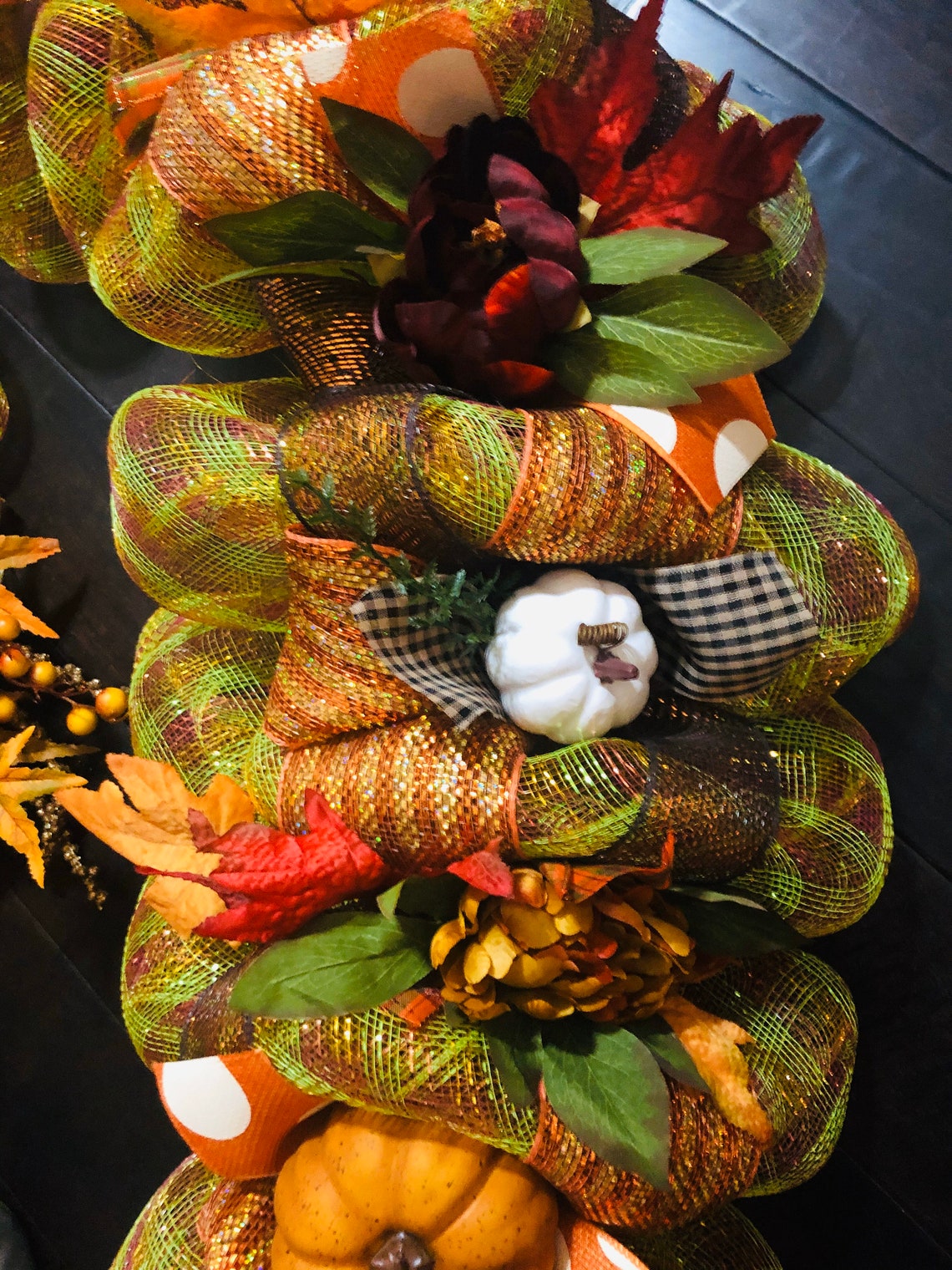 Matching Fall Garland and Wreath Set Thanksgiving Wreath Etsy