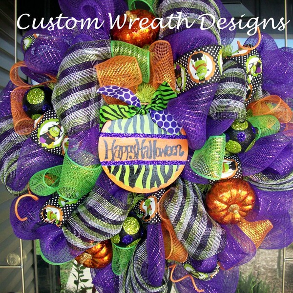 Happy Halloween Deco Mesh Wreath