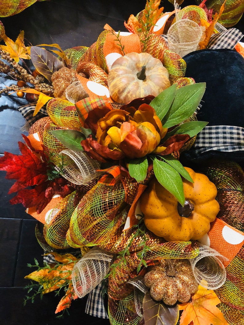 Matching Fall Garland and Wreath Set Thanksgiving Wreath Etsy