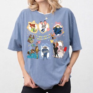 Coquette Bow Watercolor Zootopia Shirt, Judy Hopps Shirt, Nick Wilde Shirt, Retro Zootropolis Disney Tee, WDW Family 2026 Trip Tee image 2