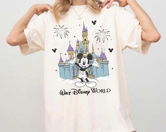 Retro Walt Disney World Castle Mickey Shirt, Family Matching 2026 Trip Castle Shirts, Magic Kingdom Shirt, Disney Cinderella Castle Shirt