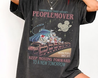 Vintage Disney Mickey and Friends Space Mountain Shirt, Tomorrowland Transit Authority People Mover Tee, Keep Moving Forward, WDW Disneyland
