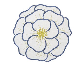 Floral Napkin Applique Machine Embroidery Design (Digital ZIP File, 7 Sizes)