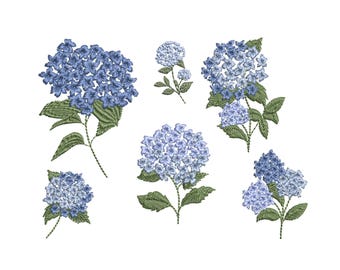 Mini Tiny Hydrangea Flower Machine Embroidery Design Bundle (Digital ZIP File Pattern - 9 sizes)