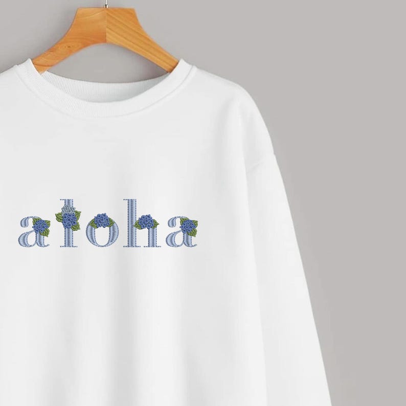 Diseño de bordado a máquina con monograma de hortensia en letra pequeña ...