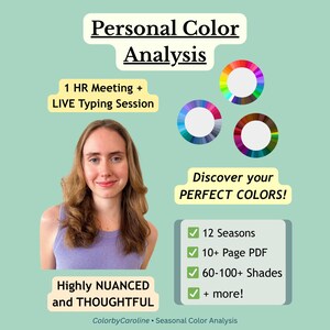 Personal Color Analysis | 12 Season Virtual Consultation | Color Palette PDF | Style Gift for Her