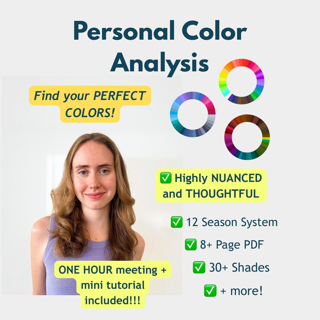 Virtual Personal Color Analysis: 12 Season System + Meeting (PDF) - Etsy