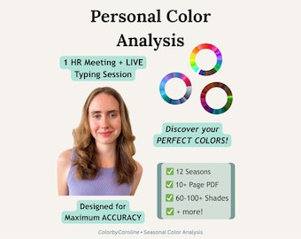 Personal Color Analysis | 12 Season Virtual Consultation | Color Palette PDF | Style Gift for Her