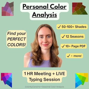 Personal Color Analysis | 12 Season Virtual Consultation | Color Palette PDF | Style Gift for Her