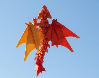 Dragón Lobo Volador de Juguete, Articulado, Alas, Posable