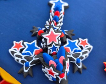 Dragón de juguete Flying Stars, articulado, con alas y posable.