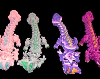 Juguete articulado de color personalizado: Gato bebé dragón morado primario