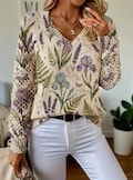 Handmade Boho Knit Sweater: Relaxed Fit Bohemian Pullover