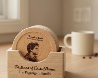 Personalized Catholic Family Gift Family Patron Saints Coaster Set Custom Saint Coasters Catholic Keepsake Gift Choose Your Saints