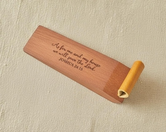 Custom Bible Verse Door Stopper Christian Housewarming Gift Engraved Wooden Door Wedge Catholic Home Blessing Scripture New Home Gift