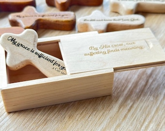 Personalized Comfort Cross Sympathy Gift Engraved Pocket Prayer Cross Custom Name Bible Verse Christian Grief Memorial Gift Bereavement Gift