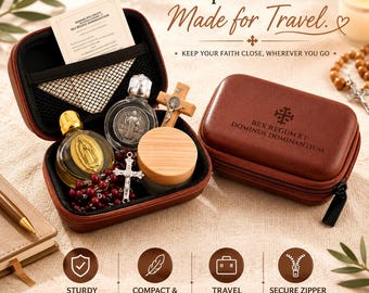 Personalized Pilgrimage Travel Kit Catholic Gift Holy Land Travel Essentials Camino Gift Lourdes Rome Fatima Travel Prayer Kit Traveler Gift