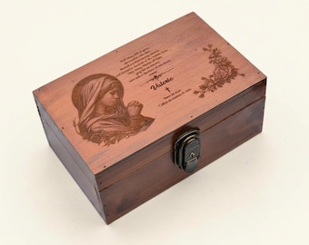 Loss Of Mother Gift Memorial Box Personalized Keepsake Box Sympathy Gift Catholic Memorial Gift Memory Box Remembrance Gift For Mom