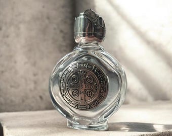 Catholic Holy Water Bottle Travel Holy Water Bottle Saint Benedict Our Lady Guadalupe Pocket Sacramental Catholic Gift for Men Husband Gift