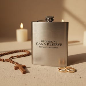 Best Man Gift Personalized Flask Catholic Groomsmen Gift Custom Flask Catholic Wedding Gift for Men Wedding Party Gift
