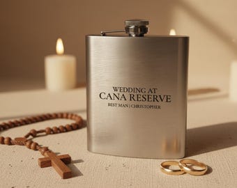 Best Man Gift Personalized Flask Catholic Groomsmen Gift Custom Flask Catholic Wedding Gift for Men Wedding Party Gift