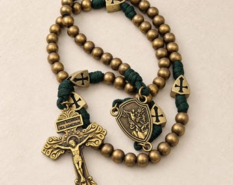 Mens Retreat Gift Catholic Retreat Gift Personalized Catholic Gift St Michael Rosary Catholic Mens Gift Christian Gift for Men Godfather