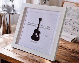Regalos para guitarristas, regalo personalizado para guitarristas, arte mural de música cristiana, regalos para coros, regalo personalizado para líderes de adoración.
