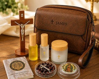 Catholic Gift for Men Personalized Prayer Kit Christian Gift for Husband Dad Son Faith Gift RCIA Gift Confirmation Sponsor Gift