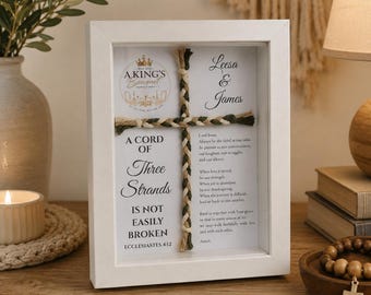 Christian Housewarming Gift Personalized New Home Gift House Blessing Gift A Cord of Three Strands Cross Religious Gift for Couple