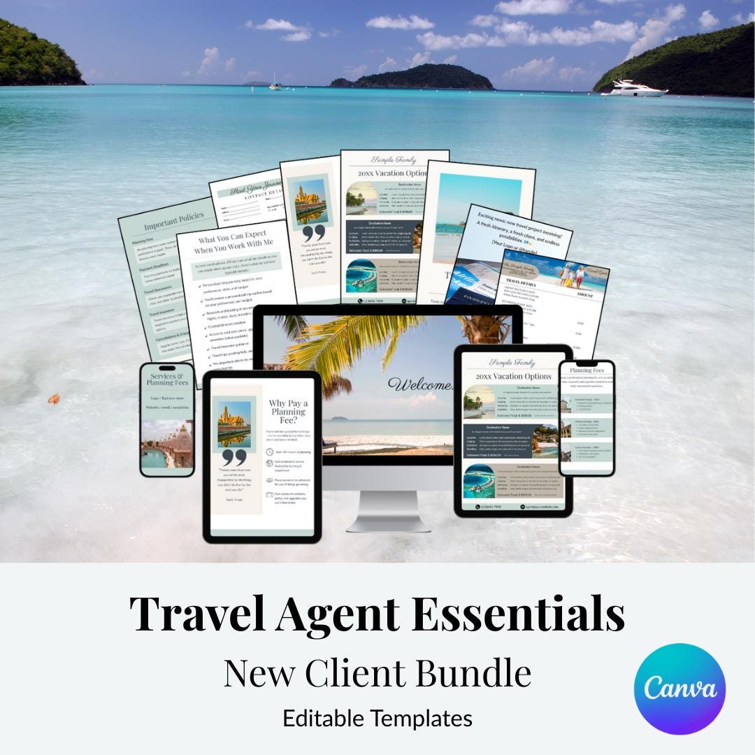 Travel Advisor Essentials Bundle: Client Welcome Kit, Forms, Templates ...