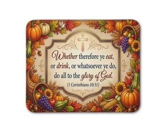1 Korintiërs 10:31 Thanksgiving leren placemat | Schrifttekst herfstoogst