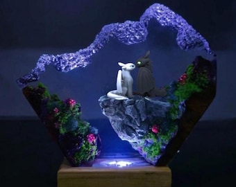 Lámpara de resina To.oth.less And Light F.ur.y, luz nocturna de dragón personalizada, lámpara de escritorio para decoración de guardería