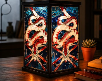 Leviathan Death Resin Lamp, Reaper monster Night Light, Gothic Fantasy Home Decor Accent