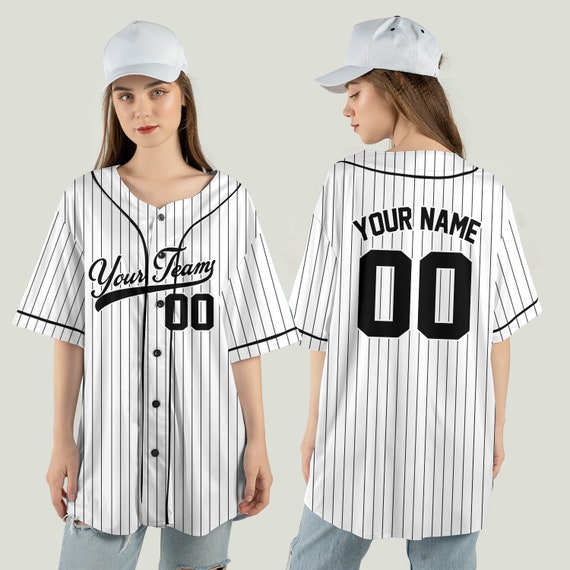 Custom Pinstripe Baseball Jersey, Personalize Basebal… Gem