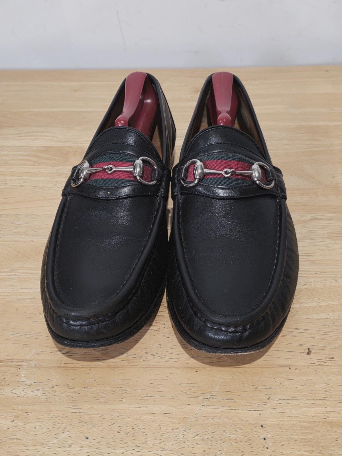 Vintage Gucci Men’s 10 Silver Logo Black Leather Loafers Slip On Dress Shoes Gucci 1953 Horsebit Leather Loafer | Saks Fifth Avenue main image 4