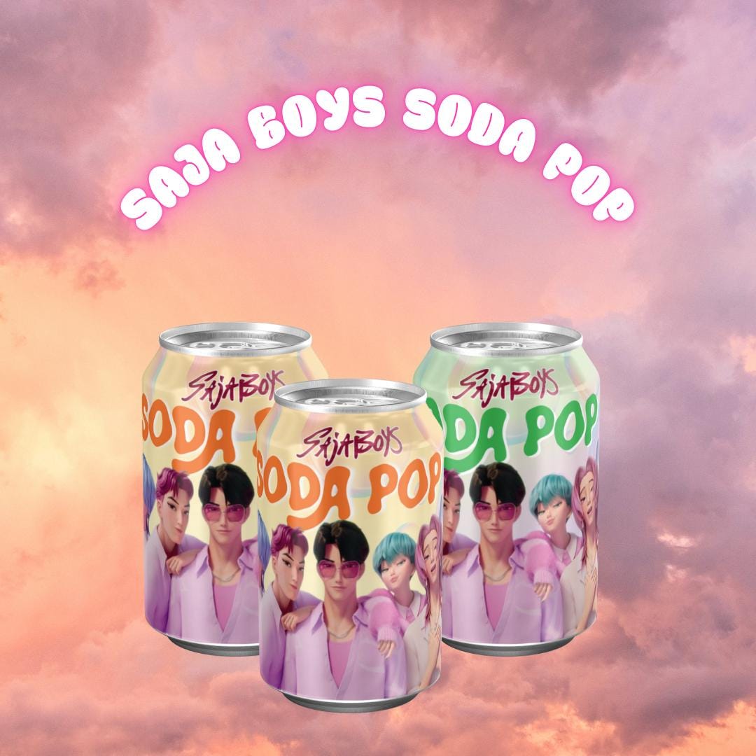 Kpop Demon Hunters Saja Boys Soda Rumi Mira Zoey Printable 375ml 