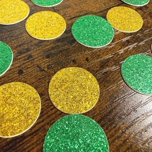 Green Gold Glitter Confetti Circles St. Patrick's Day Party Table Scatter