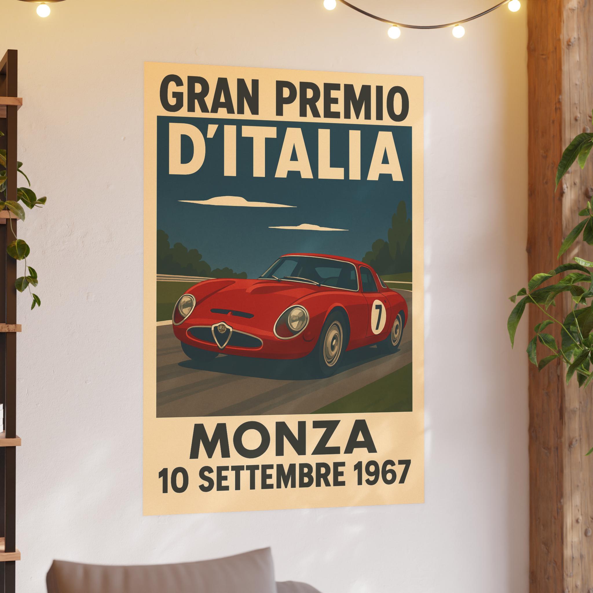 Italy Racing Posters Vintage Racing Car Poster - Italian Grand Prix - Alfa Romeo Monza - Etsy