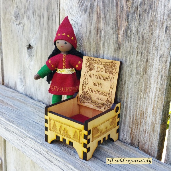 Elf Mailbox - Kindness Tradition - Mail Box - Wood Box - Elf Mail - Wooden Box - Miniature Mailbox - Box Only