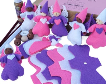 Felt Fairy Doll Craft Kit for Kids | Valentine's Day Sewing Kit | DIY Bendy Doll | Crafts for Child | Made in the USA